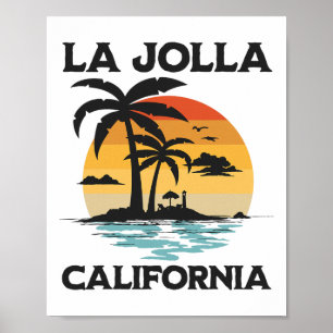 Poster La Jolla Califórnia Praia Surf Verão Férias Vin
