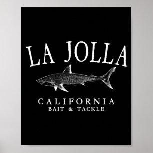 Poster La Jolla Califórnia Tubarão Branco Arte Vintage