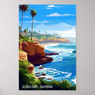 Poster La Jolla Cove California viagens vintage