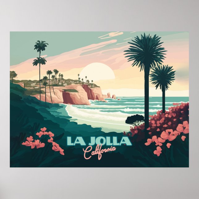 Poster La Jolla Cove San Diego California Retro (Frente)