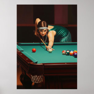 Poster LA JOUEUSE DE BILLARD (Jogador Bilhar)