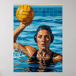 Poster LA JOUEUSE DE WATER-POLO (jogador do polo aquático