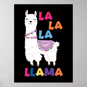 Poster La La La Llama - Engraçado Cantando Llama