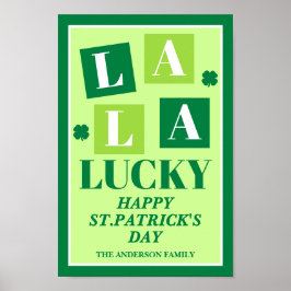 Poster La La Lucky St. Patrick’s Day Wall Art Print