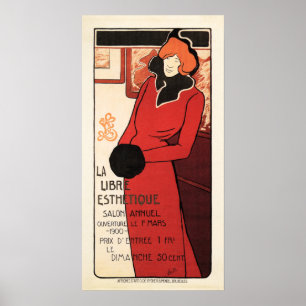 Poster LA LIBRE ESTHETIQUE Belga Beleza Exposição 1900