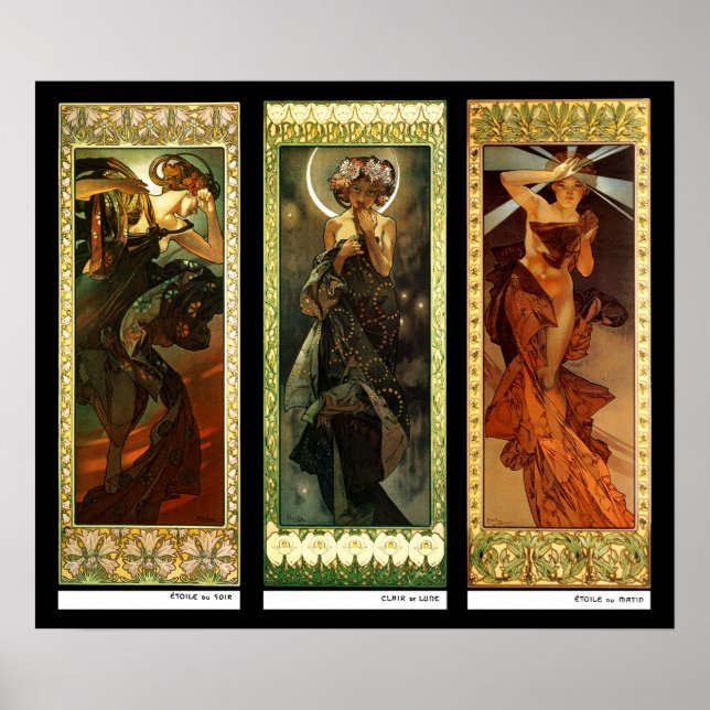 Poster La lune et les étoiles por Alphonse Mucha (Frente)