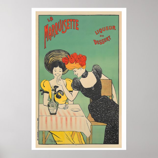 Poster La Marquisette Liqueur de Dessert Vintage (Frente)