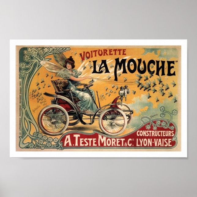 Poster La Mouche, Automóvel, Publicidade, Art Nouveau (Frente)
