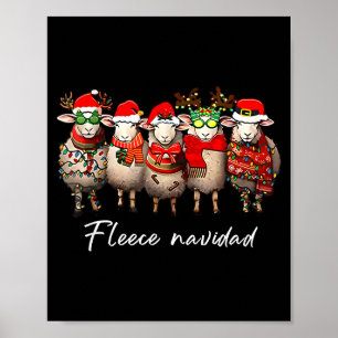 Poster Lã Navidad Natal Espanhol Ovelha Papai Noel Ovelha