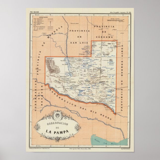Poster La Pampa, Argentina (Frente)