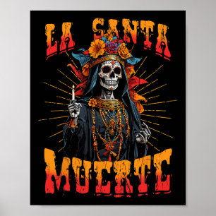 Poster La Papai noel Muerte Sugar Skull La Catrina Cinco