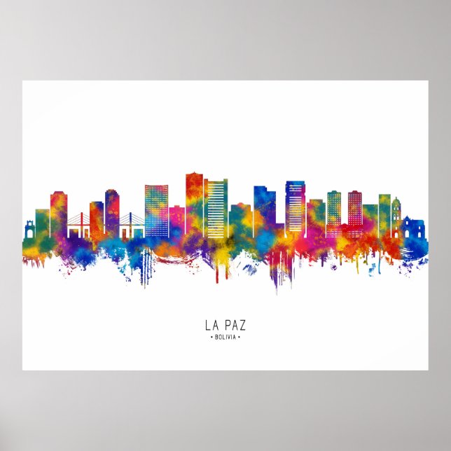 Poster La Paz Bolivia Skyline (Frente)