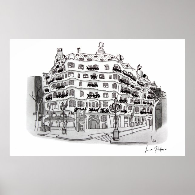 Poster La Pedrera - Casa Milá (Barcelona (Frente)
