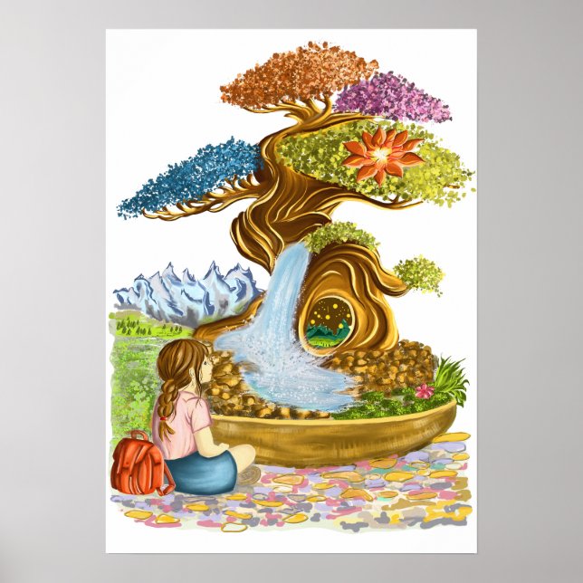 Poster La petite fille et son Bonzaï géant. (Frente)