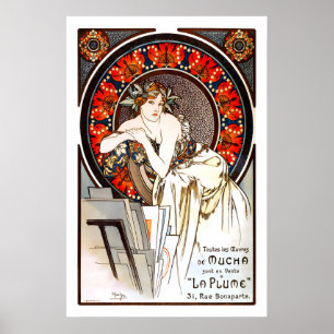 Poster La Plume 1896 Anúncio CARTA DE IMPRENSA Revista Pa