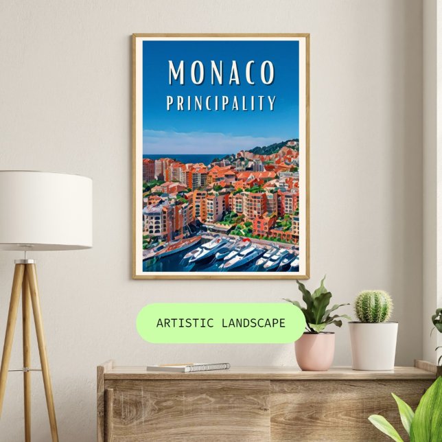 Poster La principauté de Mônaco (Monaco : Élégance intemporelle au cœur de la Côte d'Azur.)
