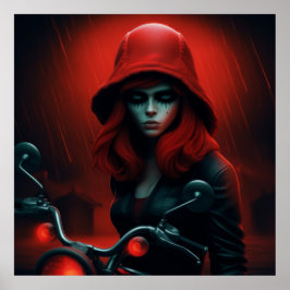 Poster La Rebelle en Chapeau Rouge