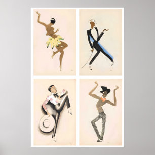 Poster La Revue Nègre 1925 Josephine Baker Antigo