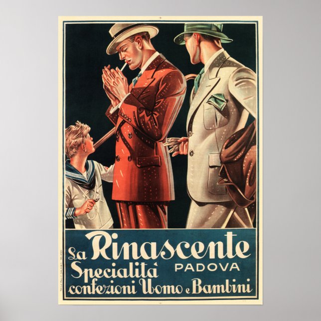 Poster LA RINASCENTE Departamento de Loja Mens Crianças R (Frente)