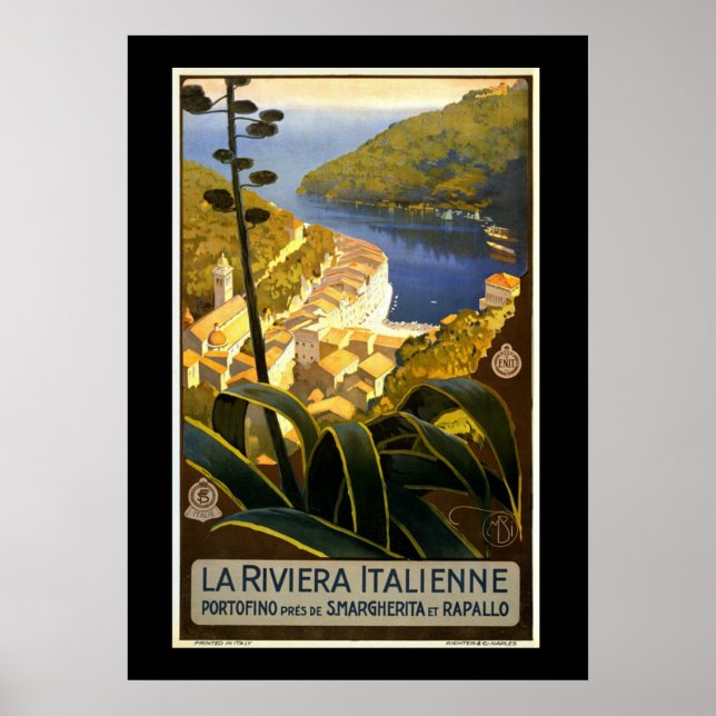 Pôster La Riviera Italienne, viagens vintage (Frente)