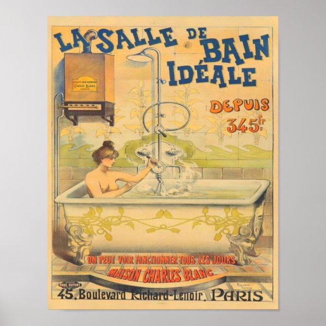 Poster La Salle de Bain Ideale 1900 Art Nouveau (Frente)