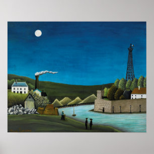 Pôster La Seine um Suresnes por Henri Rousseau, arte do