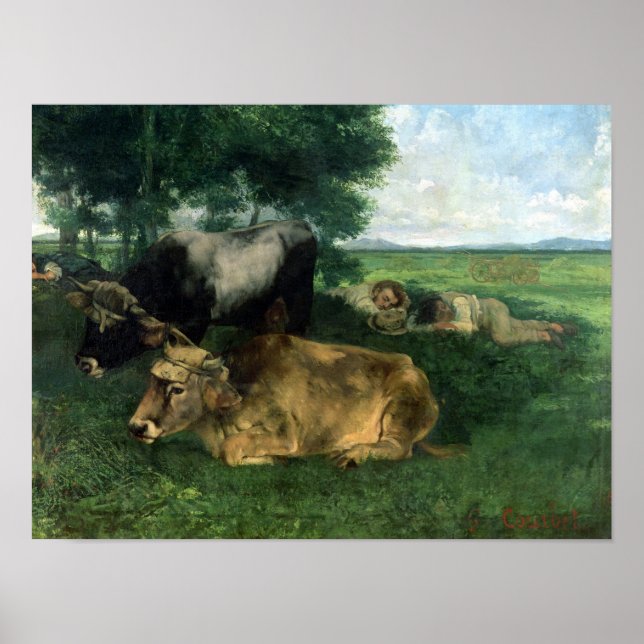 Pôster La Siesta Pental la saison des foins , 1867, (Frente)