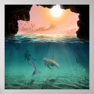 Poster La sirène et la tortue