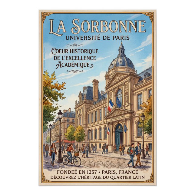 Pôster La Sorbonne (Université de Paris)  (Frente)