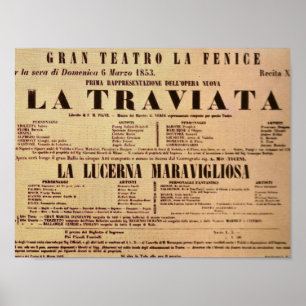 Poster La Traviata World Premiere (1853)