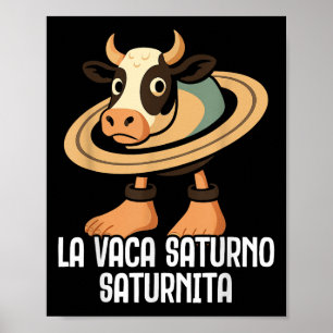 Poster La Vaca Saturno Saturnita Itália Brainrot Engraçad