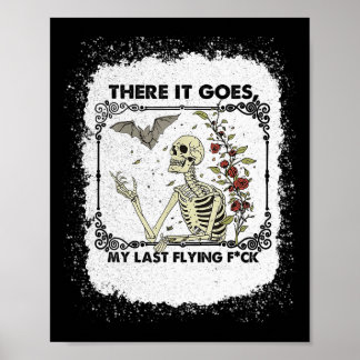 Poster Lá Vai O Meu Último Skeletons Voador Engraçado Hal