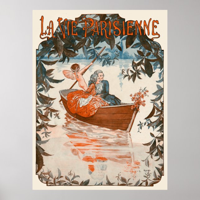 Poster La Vie Parisienne - Barque sur l'eau (Frente)