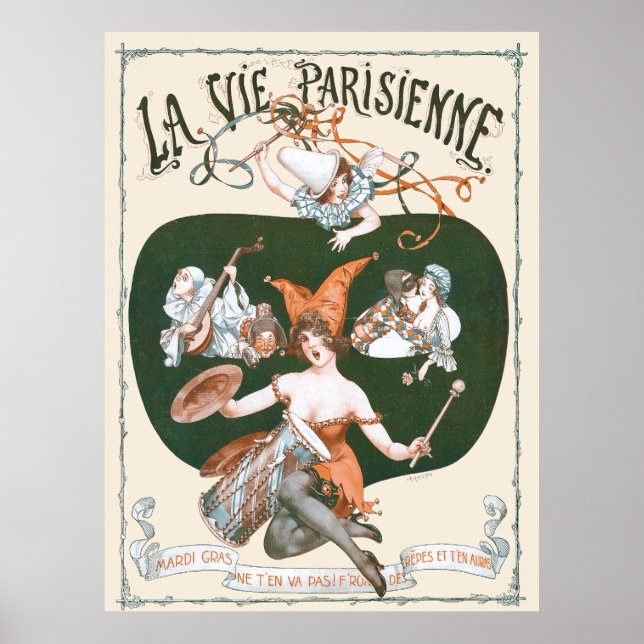 Poster La Vie Parisienne - Mardi Gras ne t'en va pas!, 19 (Frente)