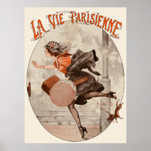 Poster La Vie Parisienne - Partir, c'est.. courir un peu