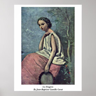 Pôster La Zingara por Jean-Baptiste Camilo Corot