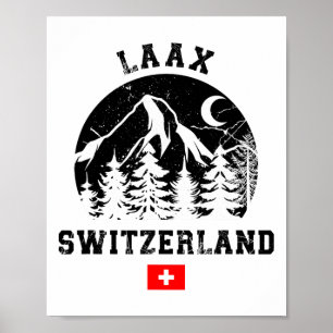 Poster Laax Suiça Ski Resort Alps Alpino Skiing Swi
