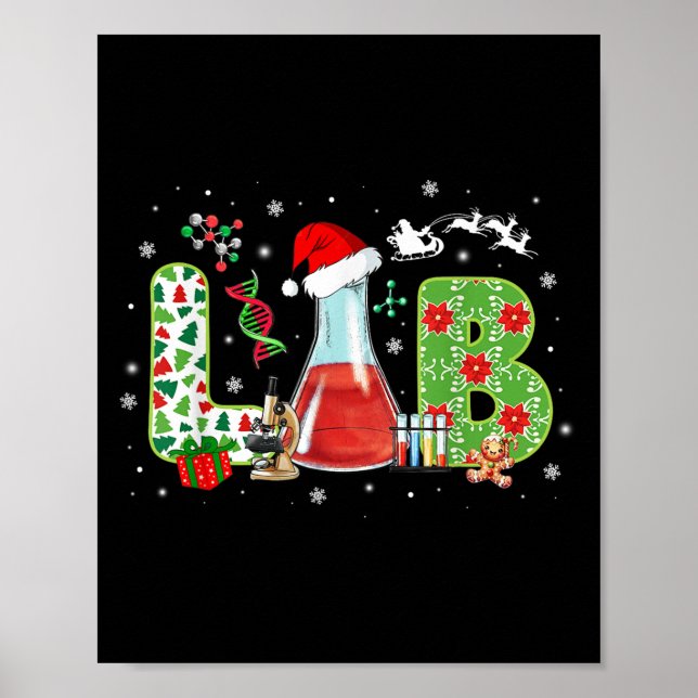 Poster Lab Christmas Laboratory Technician Science Xmas S (Frente)