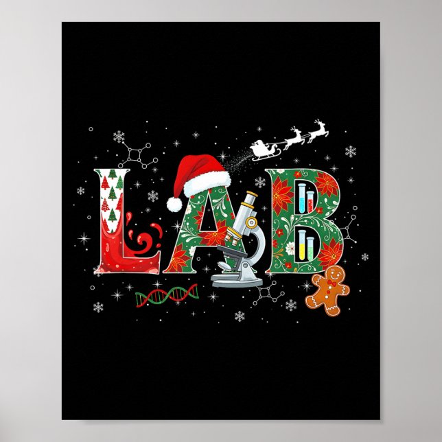Poster Lab Christmas Laboratory Technician Science Xmas S (Frente)