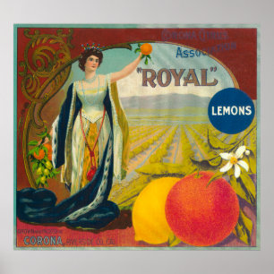 Poster LabelCorona alaranjado real, CA