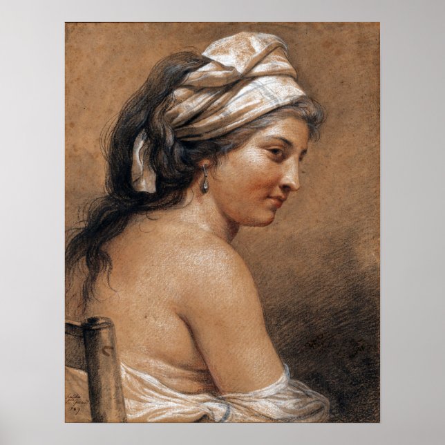 Poster Labille-Guiard - Estudo De Uma Mulher Sentada Vist (Frente)