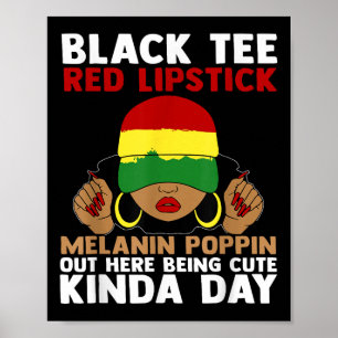 Poster Lábio Vermelho Negro Melanina Cava Aqui Bei