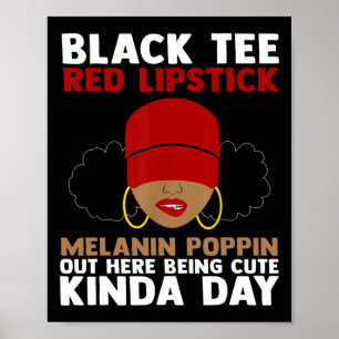 Poster Lábio Vermelho Negro Melanina Cava Aqui Bei