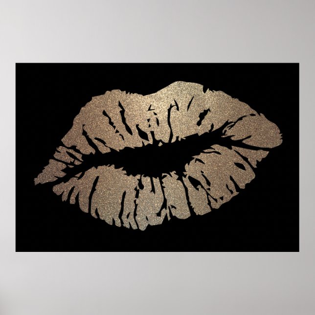Poster Lábios Adoráveis com Brilho,Beijo (Frente)