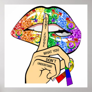 Poster Lábios arco-íris LGBT