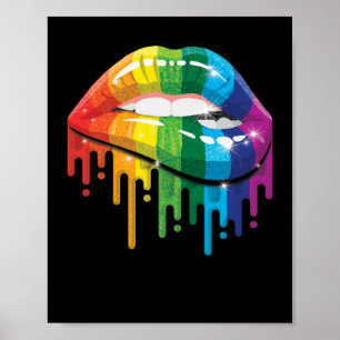 Poster Lábios Arco-Íris Orgulho Gay LGB LGB Gift