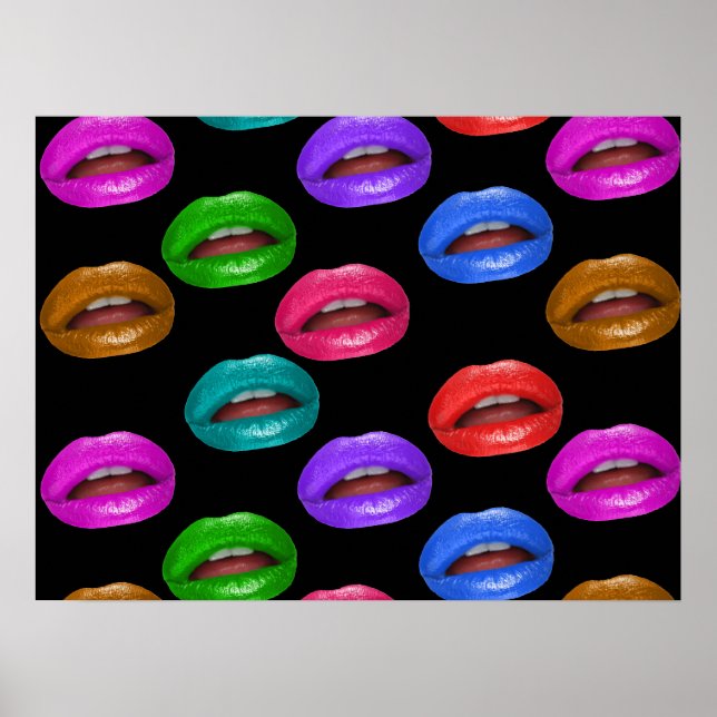 Poster Lábios Coloridos de Pouty Lipstick (Frente)