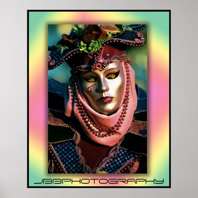 Pôster lábios cor-de-rosa do carnaval (Frente)