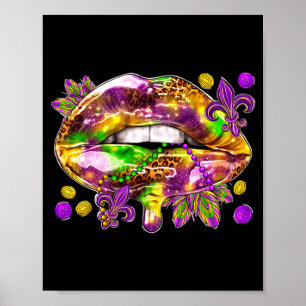 Poster Lábios de Amor Carnaval Mardi Gras Gordo