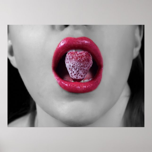 Poster Lábios de morango (Frente)